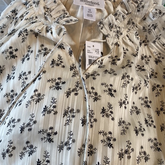 Motherhood Maternity Shadow Long Sleeve Ruffle Tier Maternity Maxi Dress XS NWT - Picture 7 of 13